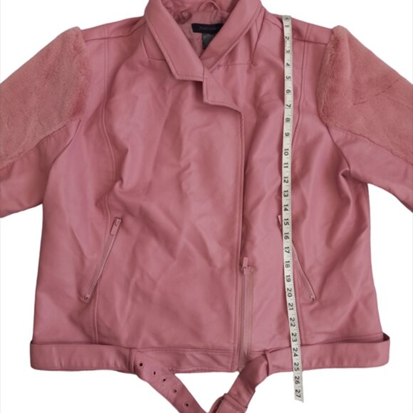 Ashley Stewart Women's Faux Fur Pink Jacket Coat Size 18/20 - Picture 3 of 12